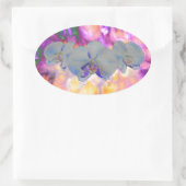 Abstracte waterverf tropische bloemenorchideeën ovale sticker (Tas)