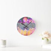 Abstracte waterverf tropische bloemenorchideeën ronde klok (Huis)