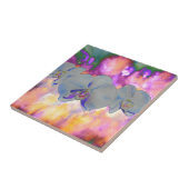 Abstracte waterverf tropische bloemenorchideeën tegeltje (Zijkant)
