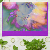 Abstracte waterverf tropische bloemenorchideeën theedoek (Gevouwen)