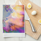 Abstracte waterverf tropische bloemenorchideeën theedoek (Quarter Fold)