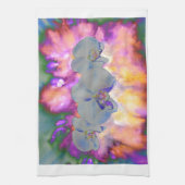 Abstracte waterverf tropische bloemenorchideeën theedoek (Verticaal)