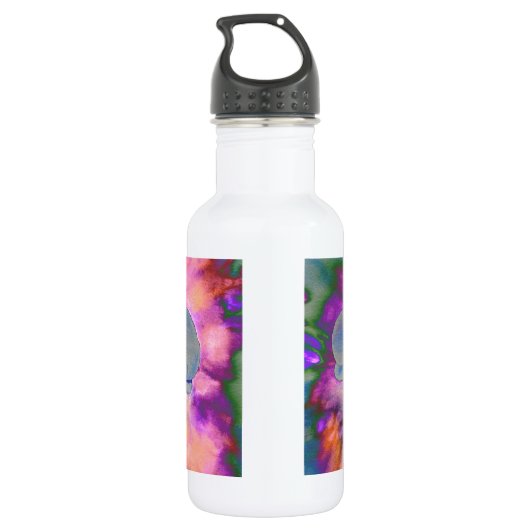 Abstracte waterverf tropische bloemenorchideeën waterfles  (Achterkant)