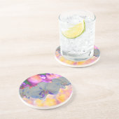 Abstracte waterverf tropische bloemenorchideeën zandsteen onderzetter (Zijkant)