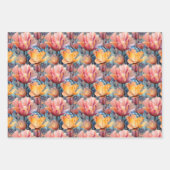 Abstracte Waterverf Tulpen Tekening Inpakpapier Vel (Voorkant 3)