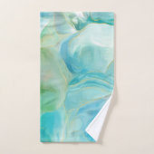 Abstracte Waterverf Turquoise edelsteen strand Bad Handdoek (Handdoek)