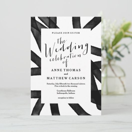 Abstracte Waterverf | Uitnodiging tot weddenschapp (Staand voorkant)