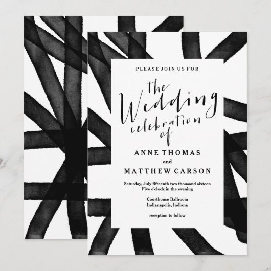 Abstracte Waterverf | Uitnodiging tot weddenschapp (Voorkant / Achterkant)