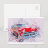 Abstracte Waterverf van auto's  Klassiek Briefkaart (Voorkant / Achterkant)