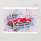 Abstracte Waterverf van auto's  Klassiek Briefkaart (Voorkant)