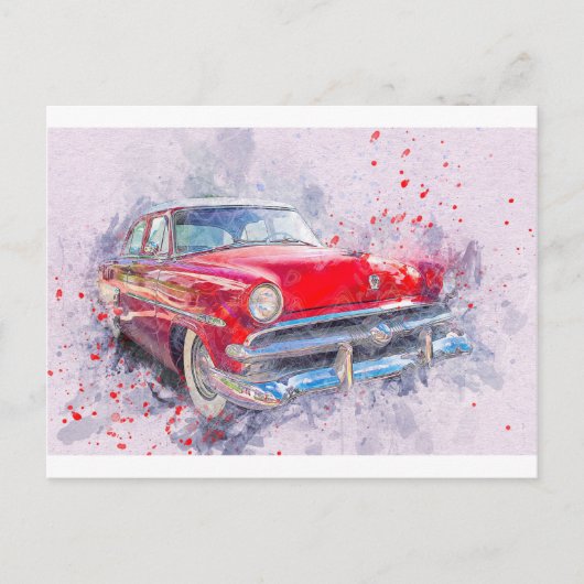 Abstracte Waterverf van auto's  Klassiek Briefkaart (Voorkant)