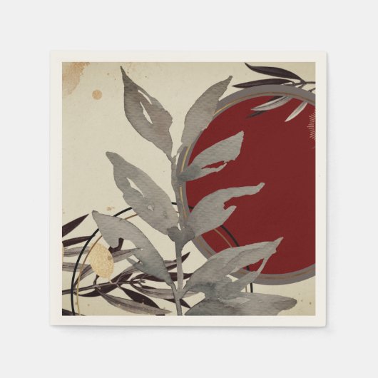 Abstracte Waterverf van Bourgogne Artistieke Servet (Voorkant)