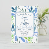 Abstracte Waterverf van bruiloft Kaart (Staand voorkant)