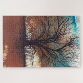 Abstracte Waterverf van de inkt van de boomstructu Legpuzzel (Horizontaal)