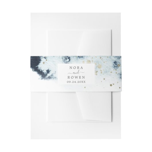 Abstracte Waterverf van de marine Uitnodigingen Wikkel (Voorkant Voorbeeld)