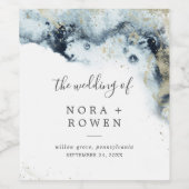 Abstracte Waterverf van de marine Wijn Etiket (Enkel label)