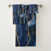 Abstracte Waterverf van de Navy Blue Agate Bad Handdoek (Insitu)