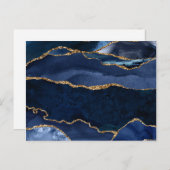 Abstracte Waterverf van de Navy Blue Agate Briefkaart (Voorkant / Achterkant)