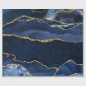 Abstracte Waterverf van de Navy Blue Agate Cadeaupapier (Vlak)