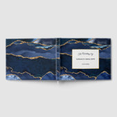 Abstracte Waterverf van de Navy Blue Agate Gastenboek (Volledig)
