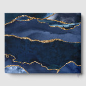 Abstracte Waterverf van de Navy Blue Agate Gastenboek (Achterkant)