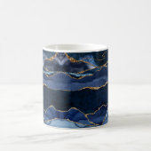 Abstracte Waterverf van de Navy Blue Agate Koffiemok (Center)