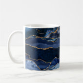 Abstracte Waterverf van de Navy Blue Agate Koffiemok (Links)