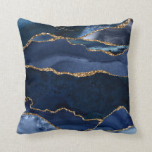 Abstracte Waterverf van de Navy Blue Agate