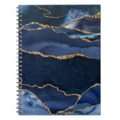 Abstracte Waterverf van de Navy Blue Agate Notitieboek (Voorkant)