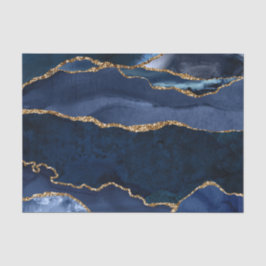 Abstracte Waterverf van de Navy Blue Agate Tissuepapier
