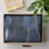 Abstracte Waterverf van de Navy Blue Agate Tissuepapier (Geschenk)
