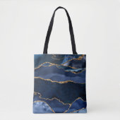 Abstracte Waterverf van de Navy Blue Agate Tote Bag (Voorkant)