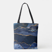 Abstracte Waterverf van de Navy Blue Agate Tote Bag (Achterkant)