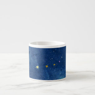 Abstracte Waterverf van de Starry Sky Nebula Galax Espresso Kop