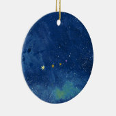 Abstracte Waterverf van de Starry Sky Nebula Galax Keramisch Ornament (Rechts)
