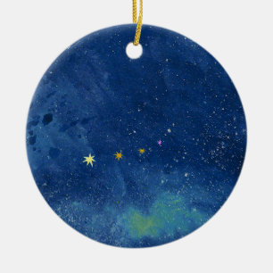 Abstracte Waterverf van de Starry Sky Nebula Galax Keramisch Ornament