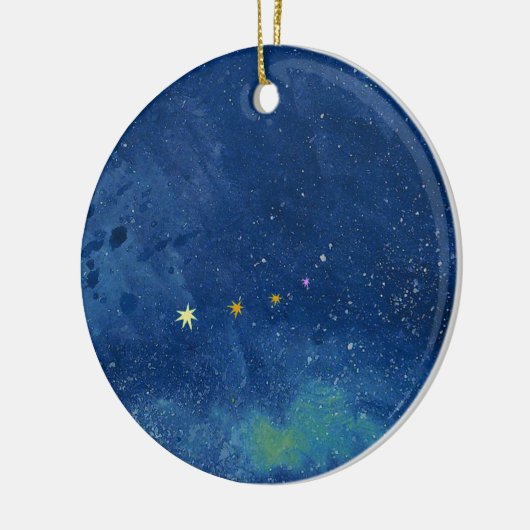 Abstracte Waterverf van de Starry Sky Nebula Galax Keramisch Ornament (Links)