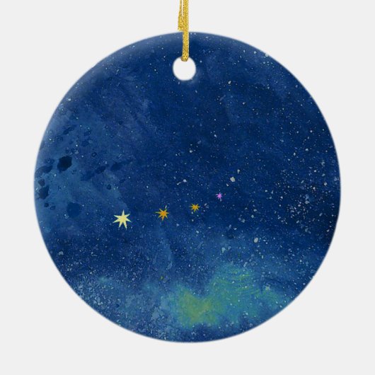 Abstracte Waterverf van de Starry Sky Nebula Galax Keramisch Ornament (Achterkant)
