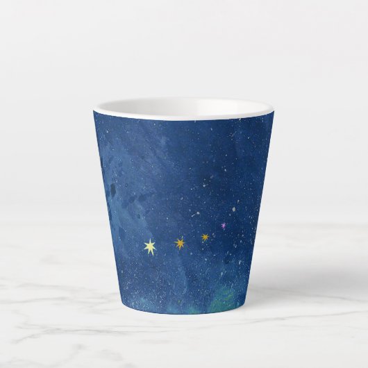 Abstracte Waterverf van de Starry Sky Nebula Galax Latte Mok (Voorkant)