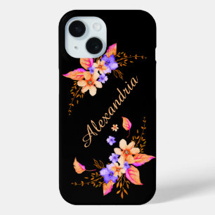 Abstracte Waterverf van gele paardebloemen iPhone 15 Case