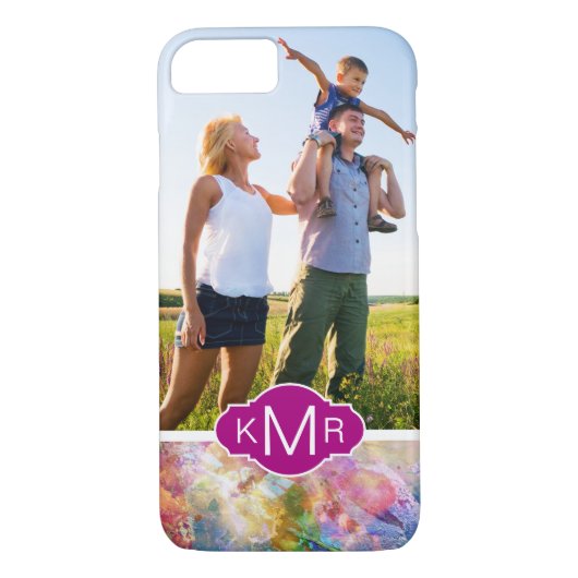 Abstracte Waterverf van Grunge Textuur | Monogram Case-Mate iPhone Case (Achterkant)