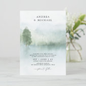 Abstracte Waterverf van het bergen Wedding Invitat Kaart (Staand voorkant)