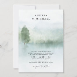 Abstracte Waterverf van het bergen Wedding Invitat Kaart