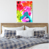 Abstracte waterverf van lente bloemen canvas afdruk (Insitu (Slaapkamer))