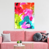 Abstracte waterverf van lente bloemen canvas afdruk (Insitu (Woonkamer))