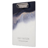 Abstracte Waterverf van Navy Black Gold Foil Wash Klembord (Links)