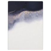 Abstracte Waterverf van Navy Black Gold Foil Wash Klembord (Achterkant)