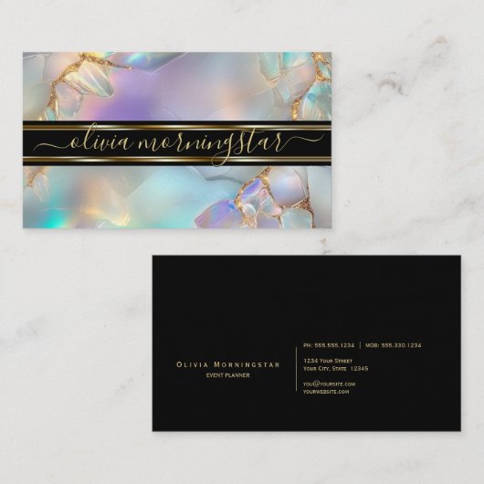 Abstracte Waterverf van opaalkristal Visitekaartje (Voorkant / Achterkant)
