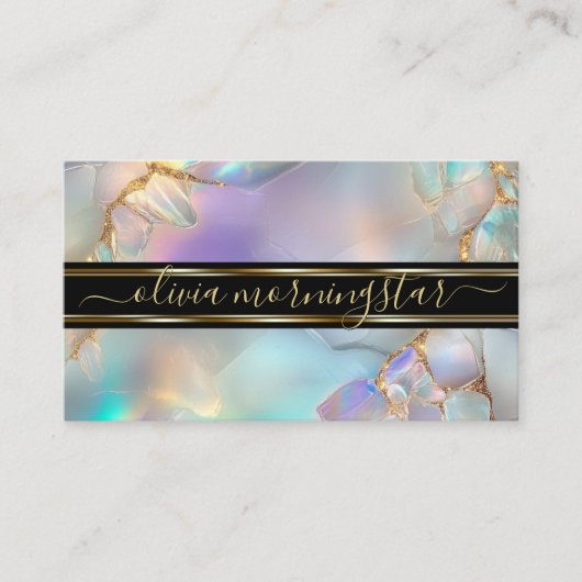 Abstracte Waterverf van opaalkristal Visitekaartje (Voorkant)
