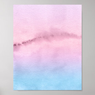 Abstracte Waterverf van roze horizon Poster